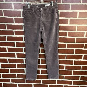 AG Anthropologie The Stevie Ankle Mauve Velvet Slim Straight Leg Pants Size 28R
